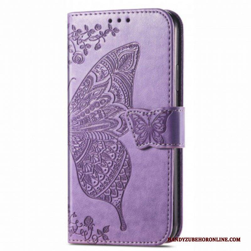 Flip Case Für Oppo A94 5G Halbe Schmetterlinge