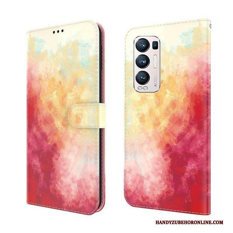 Flip Case Für Oppo Find X3 Neo Abstrakt Bunt