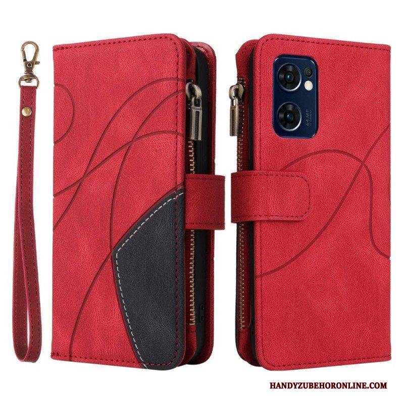 Flip Case Für Oppo Find X5 Lite Zweifarbig. Multifunktional