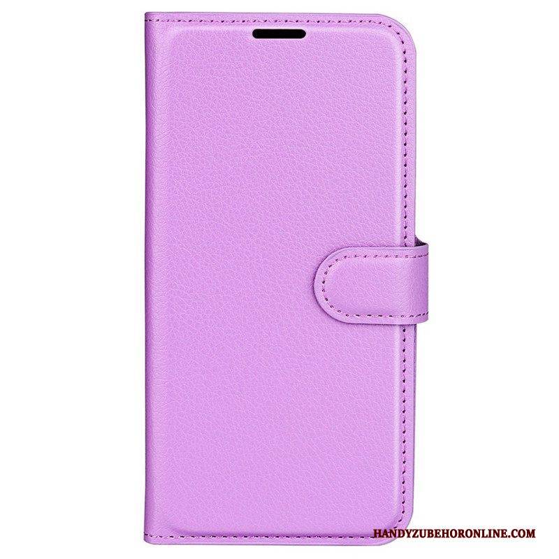 Flip Case Für Oppo Find X5 Pro Klassisches Lychee-kunstleder