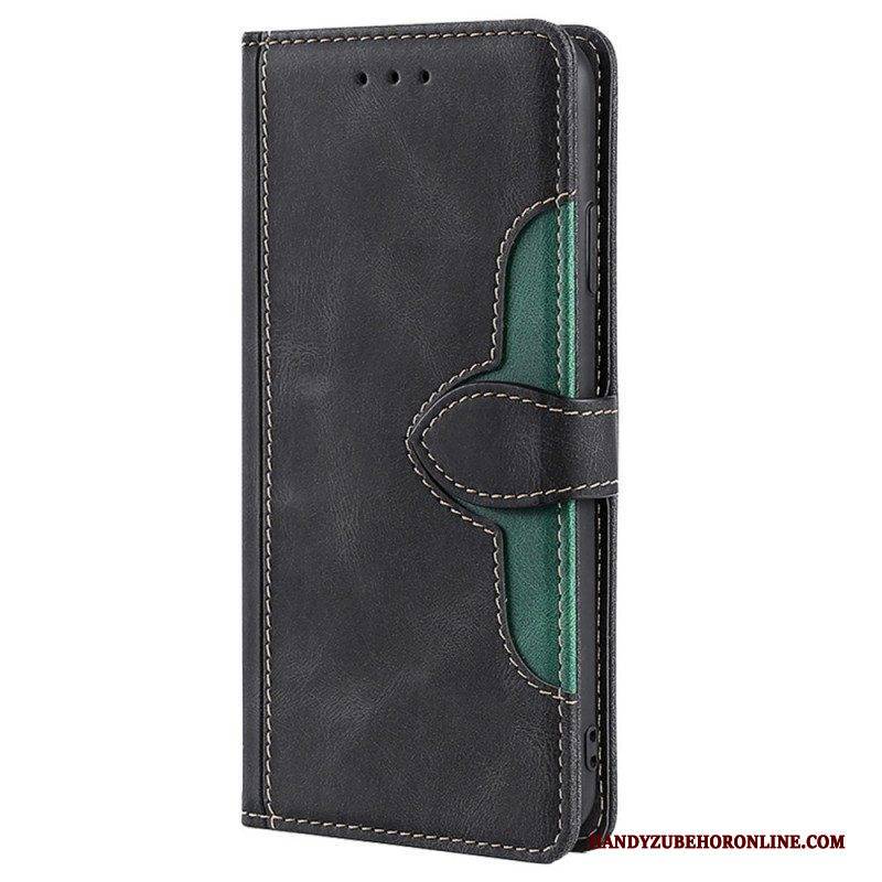 Flip Case Für Oppo Find X5 Pro Kunstleder Bicolor Stylisch
