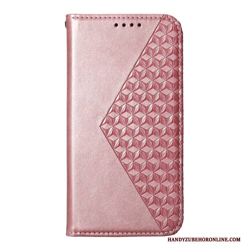 Flip Case Für Oppo Reno 13 Pro 5g Rautenmuster Mit Riemen