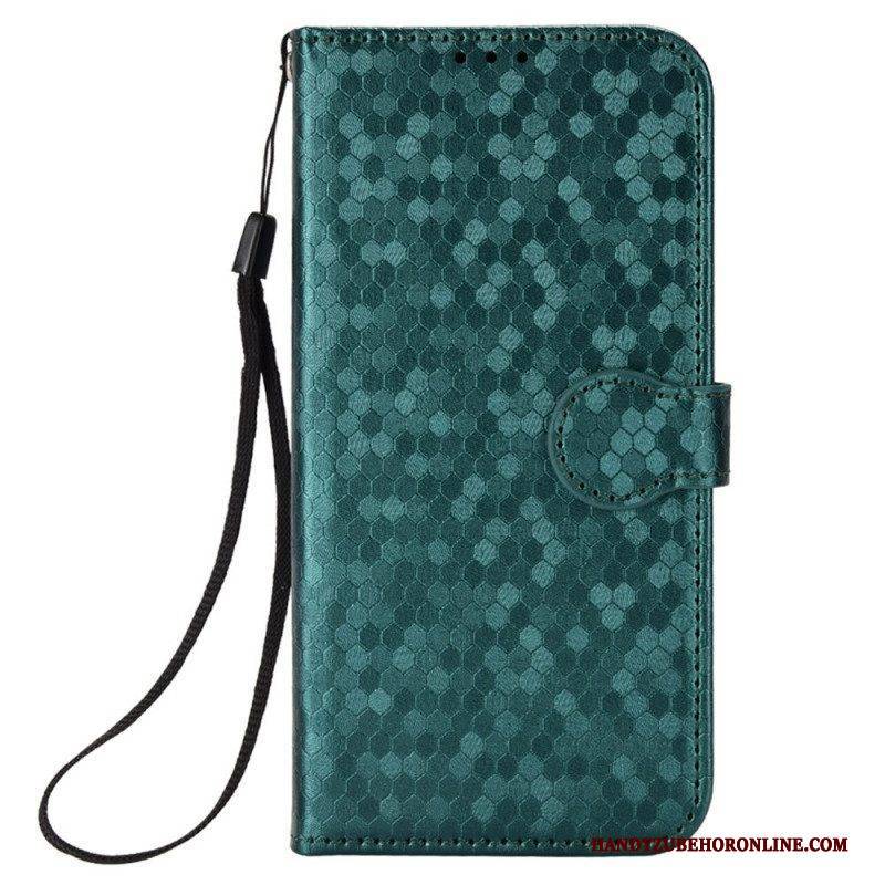 Flip Case Für Oppo Reno 8 Pro Mit Kordel 3d-riemchendesign