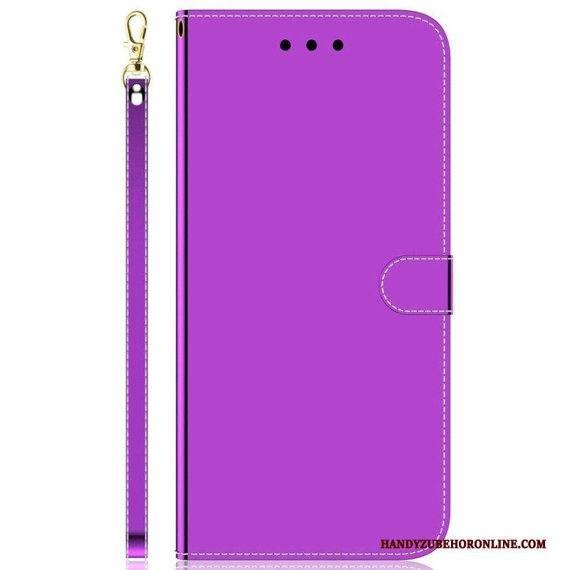 Flip Case Für Oppo Reno 8 Spiegel Und Schlüsselband