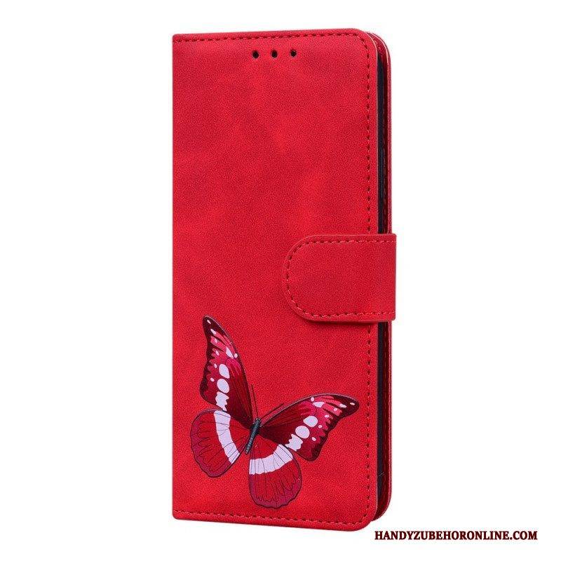 Flip Case Für Poco F4 Schmetterlingsdesign