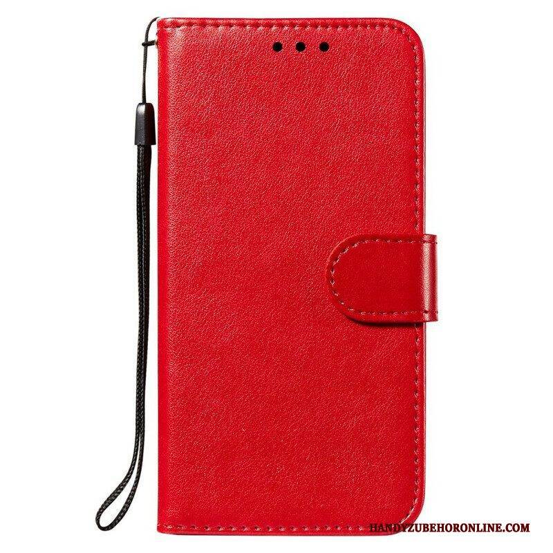 Flip Case Für Poco M3 Pro 5G Lederdesign Mit Riemen