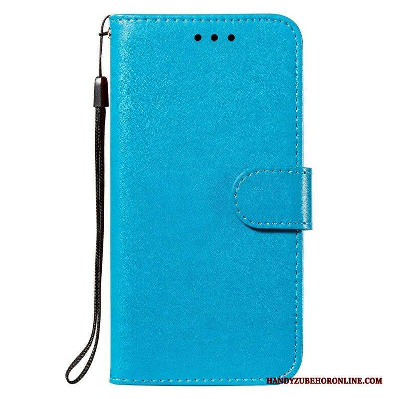 Flip Case Für Poco M3 Pro 5G Lederdesign Mit Riemen