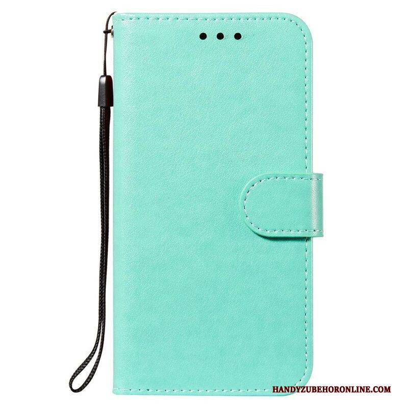 Flip Case Für Poco M3 Pro 5G Lederdesign Mit Riemen