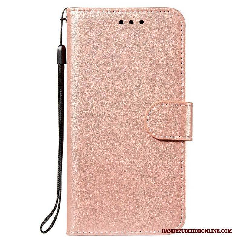 Flip Case Für Poco M3 Pro 5G Lederdesign Mit Riemen