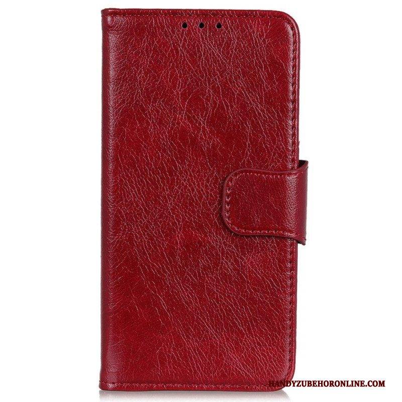 Flip Case Für Poco M4 5G Gespaltenes Nappaleder