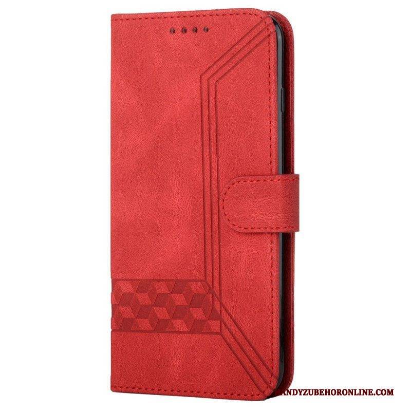 Flip Case Für Poco M4 Pro 5G Diamantlinien Und Textur