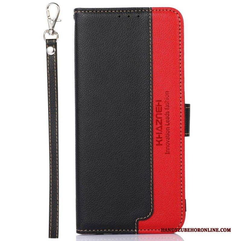 Flip Case Für Poco X4 GT Rfid-khazneh Im Litschi-stil