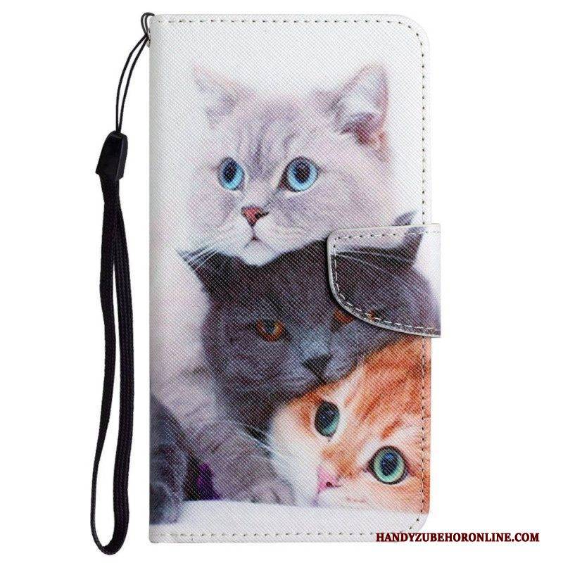 Flip Case Für Poco X4 Pro 5G Mit Kordel Nur Tanga-katzen