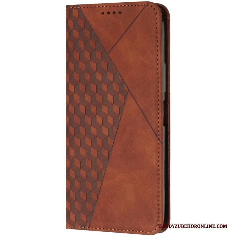 Flip Case Für Realme 14 Pro Plus 5g Rauten In Wildlederoptik