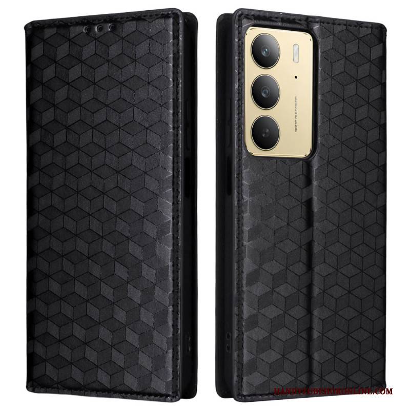 Flip Case Für Realme 14x 5g Rautenmuster