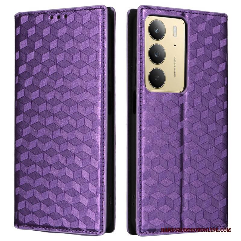 Flip Case Für Realme 14x 5g Rautenmuster