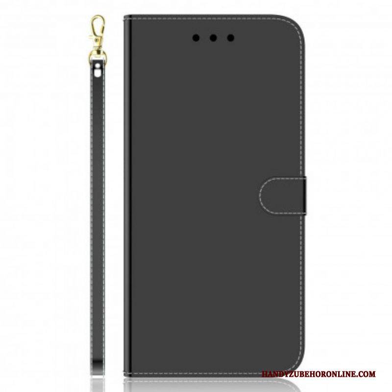 Flip Case Für Realme 8 5G Spiegelabdeckung Aus Kunstleder