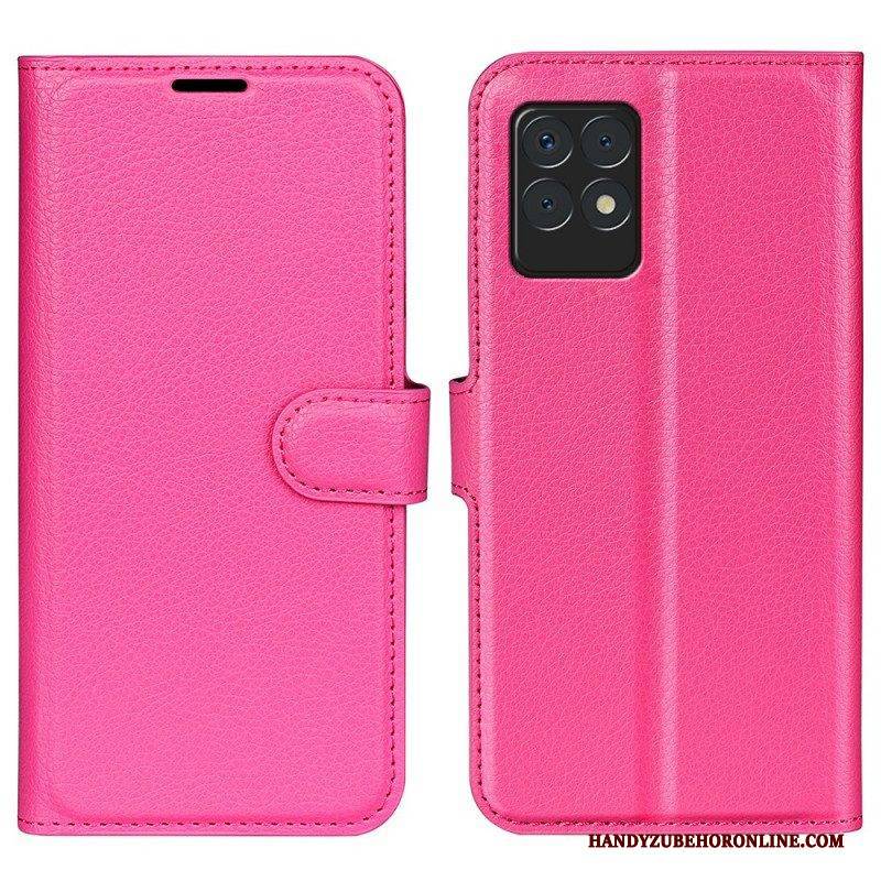 Flip Case Für Realme 8i Klassisches Lychee-kunstleder