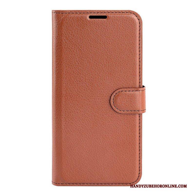 Flip Case Für Realme 8i Klassisches Lychee-kunstleder
