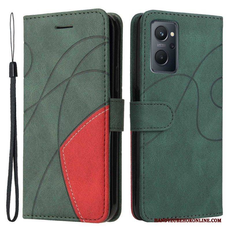 Flip Case Für Realme 9i Gefütterter Musterriemen