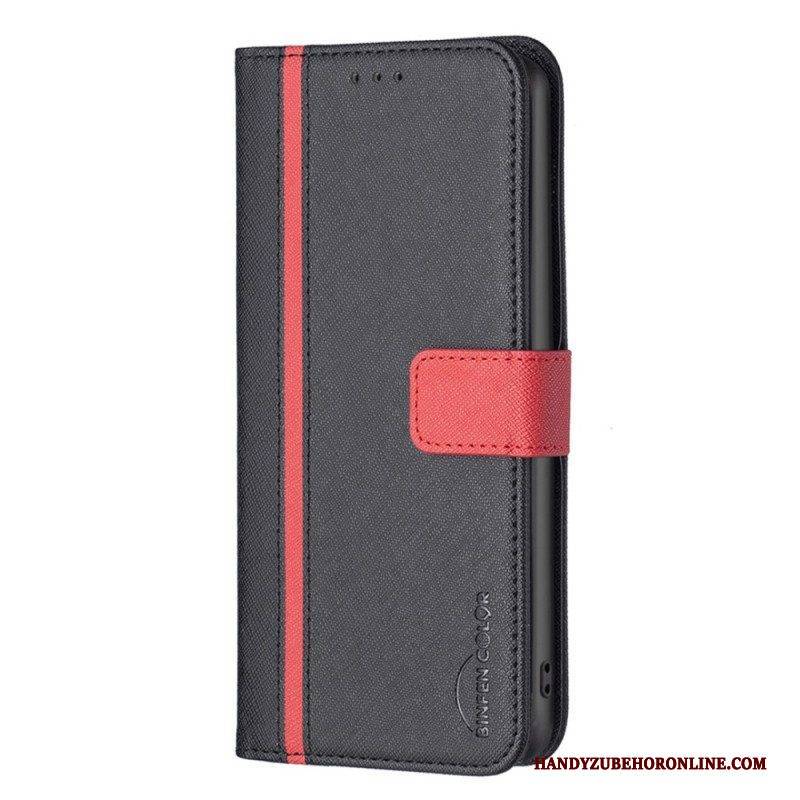 Flip Case Für Realme C35 Strukturiertes Kunstleder Binfen Color