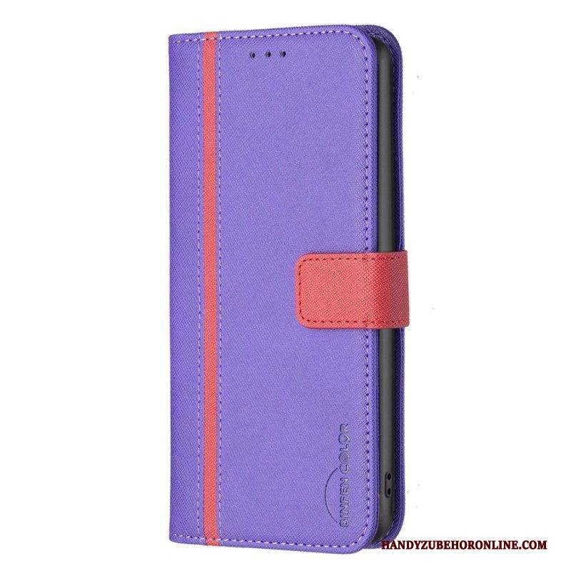 Flip Case Für Realme C35 Strukturiertes Kunstleder Binfen Color