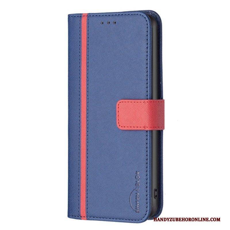 Flip Case Für Realme C35 Strukturiertes Kunstleder Binfen Color