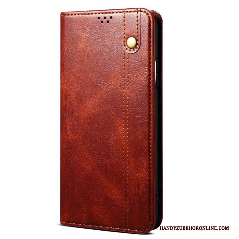 Flip Case Für Realme C55 Gewachstes Kunstleder