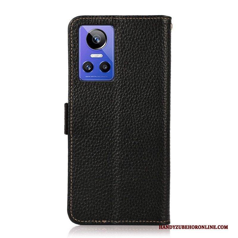 Flip Case Für Realme GT Neo 3 Strukturiertes Khazneh-leder