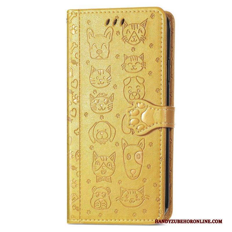 Flip Case Für Samsung Galaxy A13 Animierte Tiere