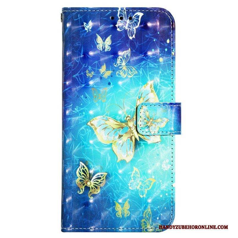 Flip Case Für Samsung Galaxy A13 Mit Kordel Flug Der Schmetterlinge Im Schlüsselband