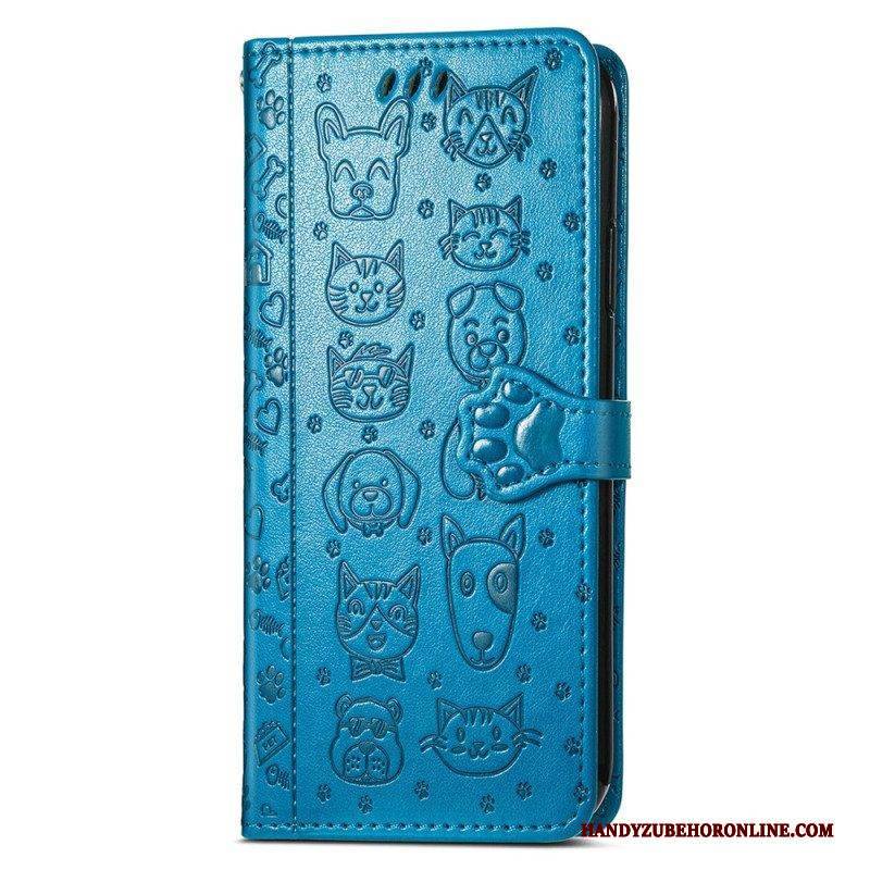 Flip Case Für Samsung Galaxy A14 / A14 5G Animierte Tiere
