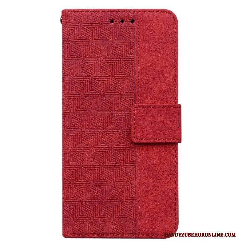 Flip Case Für Samsung Galaxy A14 / A14 5G Mit Kordel Riemchenmuster