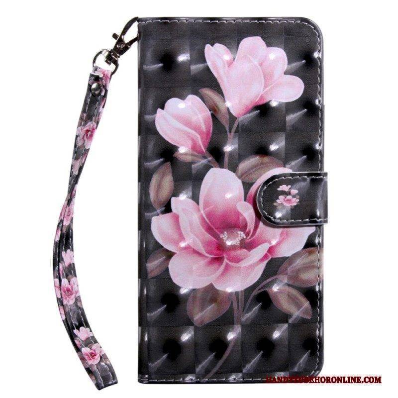 Flip Case Für Samsung Galaxy A14 / A14 5G Mit Kordel Riemenrosen