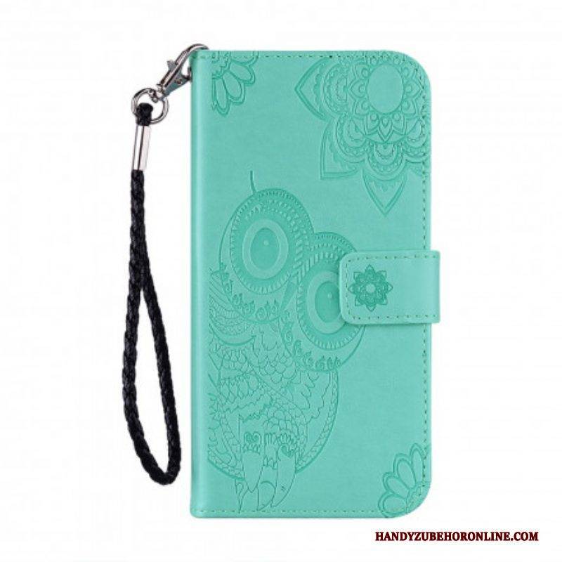 Flip Case Für Samsung Galaxy A52 4G / A52 5G / A52s 5G Eulen-mandala Und Schlüsselband