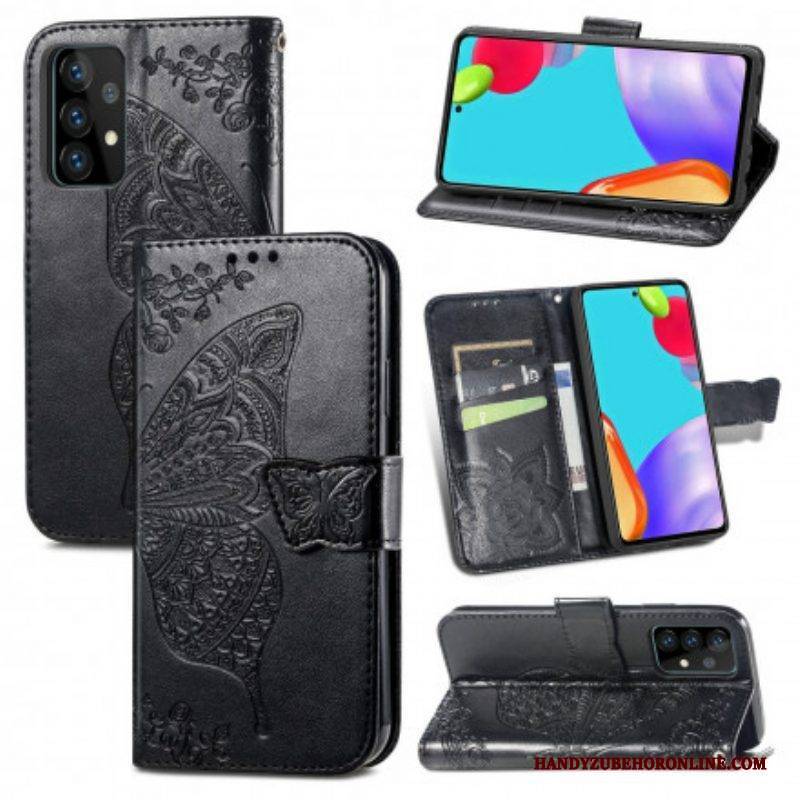 Flip Case Für Samsung Galaxy A52 4G / A52 5G / A52s 5G Halbe Schmetterlinge