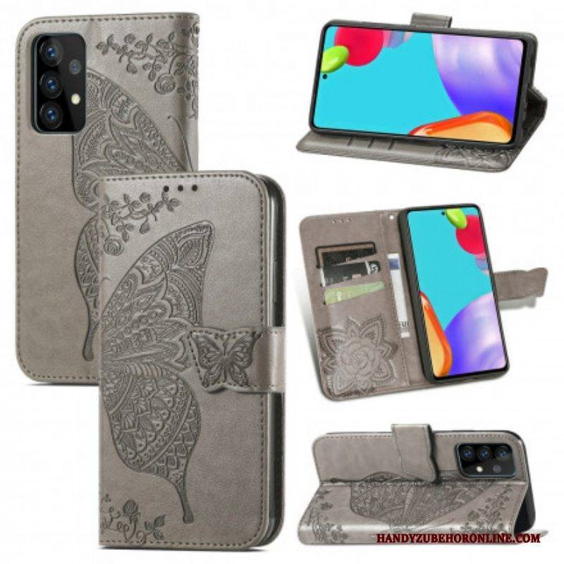 Flip Case Für Samsung Galaxy A52 4G / A52 5G / A52s 5G Halbe Schmetterlinge