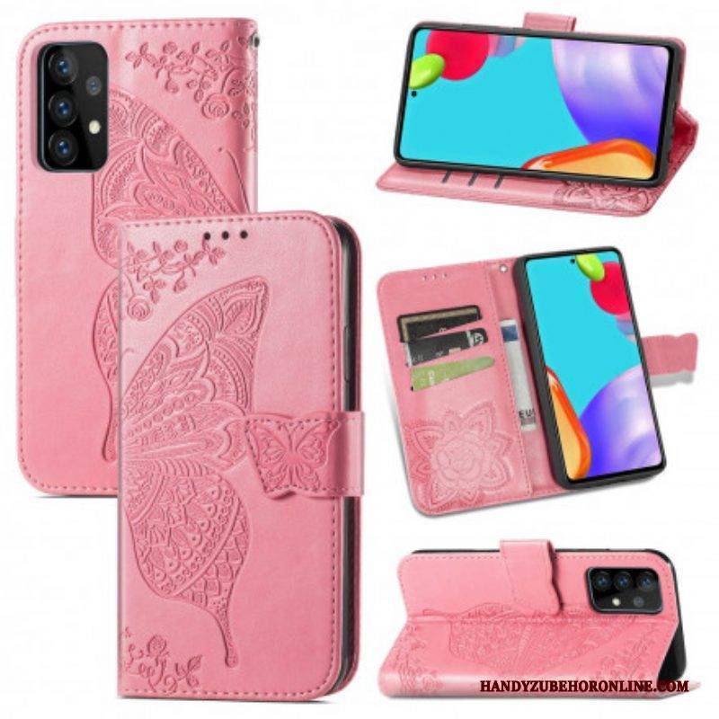 Flip Case Für Samsung Galaxy A52 4G / A52 5G / A52s 5G Halbe Schmetterlinge