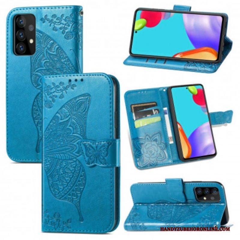 Flip Case Für Samsung Galaxy A52 4G / A52 5G / A52s 5G Halbe Schmetterlinge