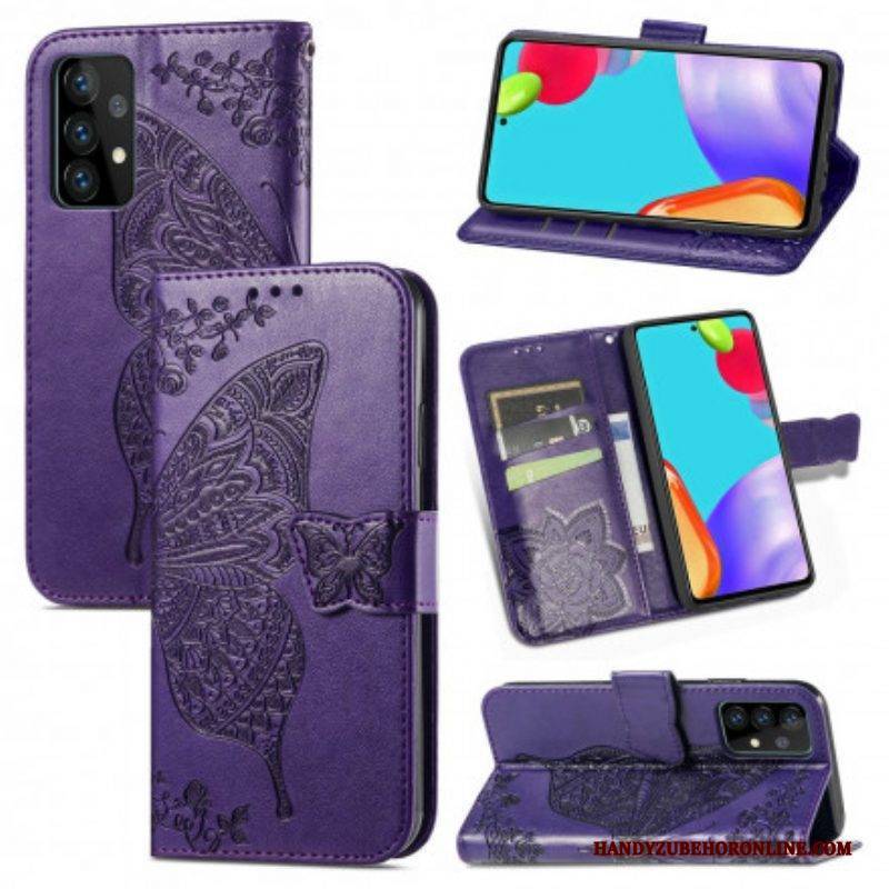 Flip Case Für Samsung Galaxy A52 4G / A52 5G / A52s 5G Halbe Schmetterlinge