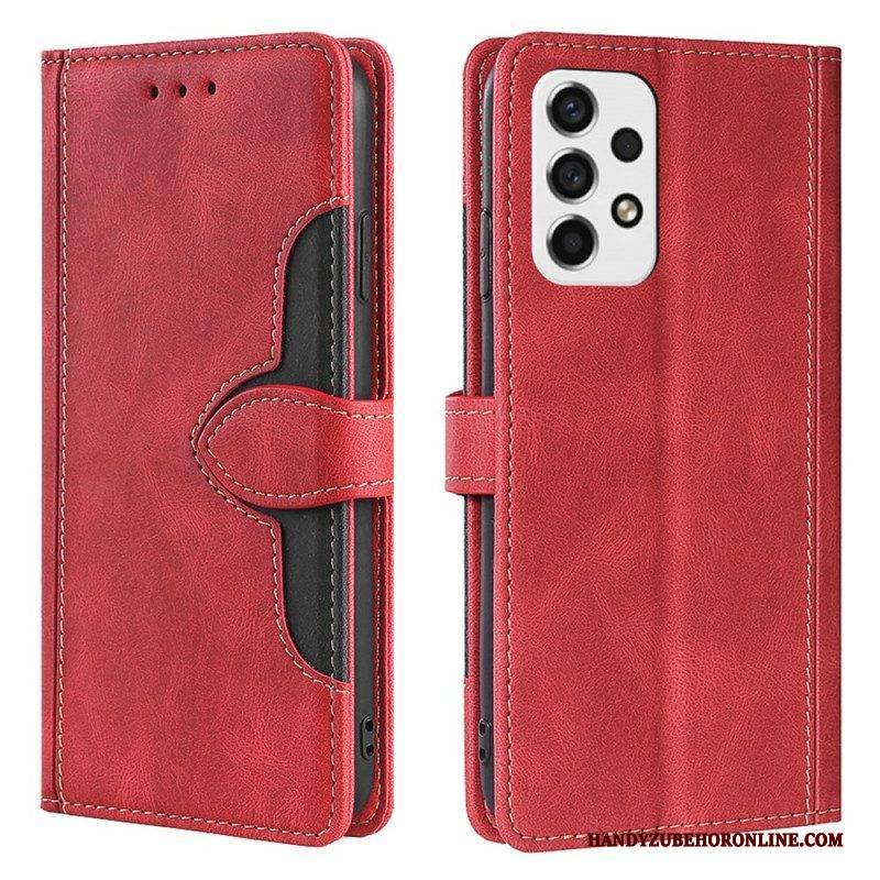 Flip Case Für Samsung Galaxy A53 5G Kunstleder Bicolor Stylisch
