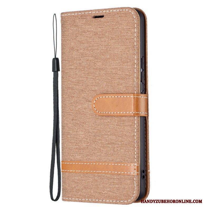 Flip Case Für Samsung Galaxy A53 5G Mit Kordel Armband In Stoff- Und Lederoptik