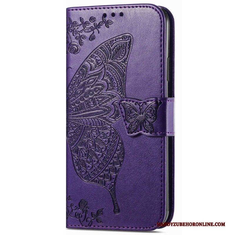 Flip Case Für Samsung Galaxy M13 Barocker Schmetterling