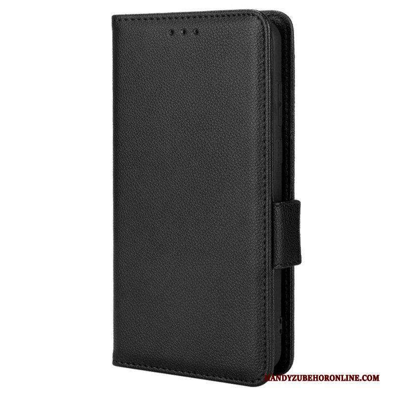 Flip Case Für Samsung Galaxy M23 5G Litschi-leder-stil