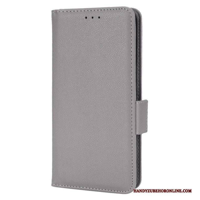 Flip Case Für Samsung Galaxy M23 5G Litschi-leder-stil
