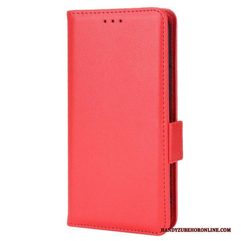 Flip Case Für Samsung Galaxy M23 5G Litschi-leder-stil