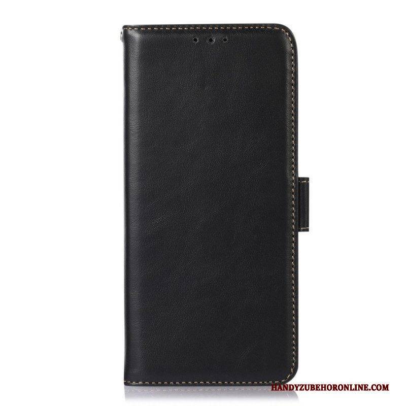 Flip Case Für Samsung Galaxy M23 5G Rfid-funktion Aus Echtem Leder