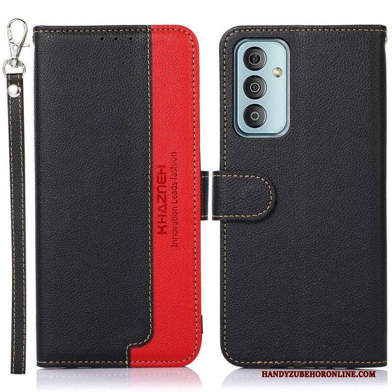Flip Case Für Samsung Galaxy M23 5G Rfid-khazneh Im Litschi-stil
