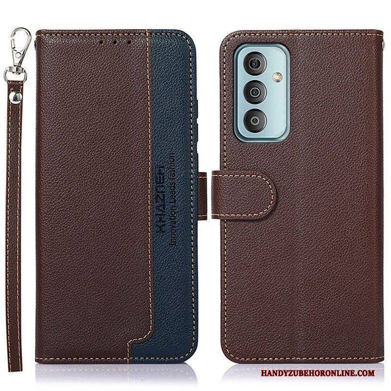 Flip Case Für Samsung Galaxy M23 5G Rfid-khazneh Im Litschi-stil