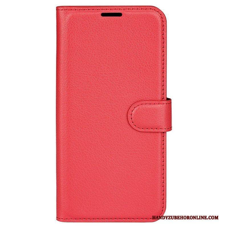 Flip Case Für Samsung Galaxy M33 5G Litschi-leder-stil
